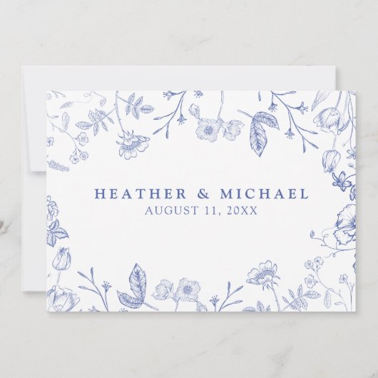 DOWNLOADABLE QR Code Chinoiserie Wedding RSVP Einladung (Rückseite)