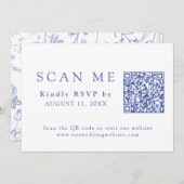 DOWNLOADABLE QR Code Chinoiserie Wedding RSVP Einladung (Vorne/Hinten)