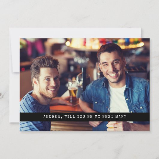 Downloadable Simple Custom Photo Groomsman BestMan Einladung (Vorderseite)