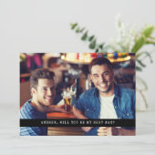 Downloadable Simple Custom Photo Groomsman BestMan Einladung (Stehend Vorderseite)