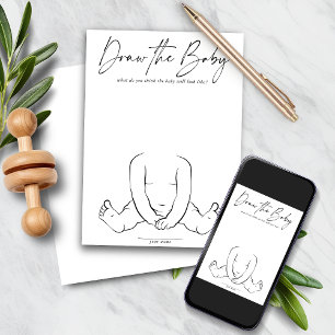 DOWNLOADABLE Zeichne das Baby Fun Baby Shower Game Einladung