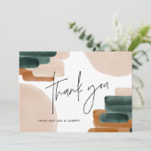 downloadbare Terracotta Babydusche danke Einladung (Stehend Vorderseite)