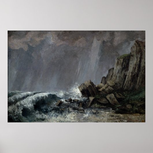 Downpour bei Etretat Poster (Vorne)