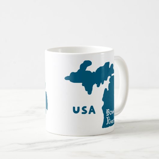 Downriver Michigan Blue Kaffeetasse (VorderseiteRechts)