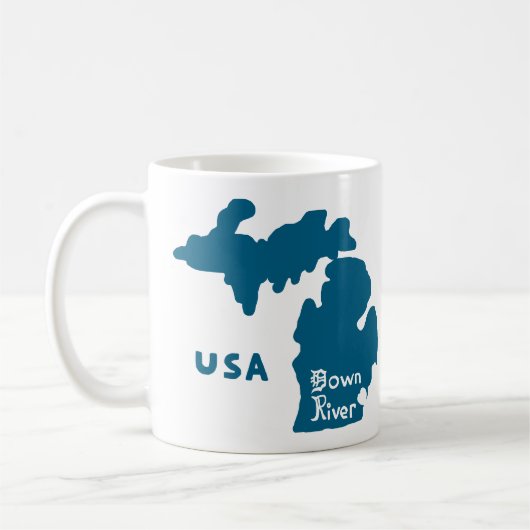 Downriver Michigan Blue Kaffeetasse (Links)