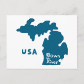 Downriver Michigan Blue Postkarte (Vorderseite)