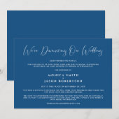 Downsiegen unserer Hochzeit Elegante Kalligrafie B Ankündigung (Vorne/Hinten)