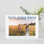 Downsize Micro Wedding Foto Classic Blue Ankündigung (Stehend Vorderseite)