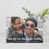 Downsize Wedding Same Liebe Foto Classic Blue Ankündigung (Stehend Vorderseite)