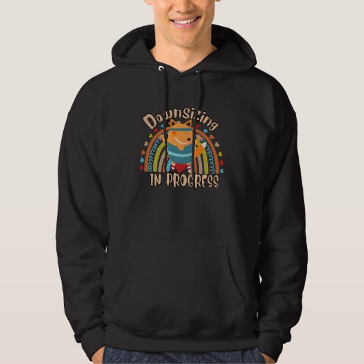 Downsizing In Progress Gym Workout  Text Hoodie (Vorderseite)