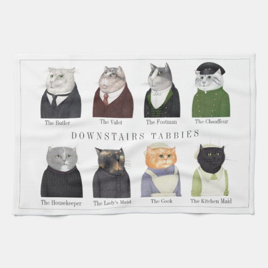 DOWNSTAIRS TABBIES Küche Geschirr Handtuch (Horizontal)