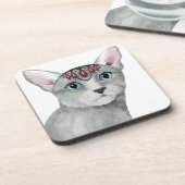 Downton Cat | Bejewelen Getränkeuntersetzer (Linke Seite)