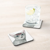 Downton Cat | Bejewelen Getränkeuntersetzer (Rechte Seite)