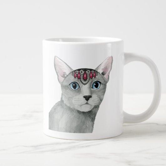 Downton Cat | Bejewelen Jumbo-Tasse (Rechts)
