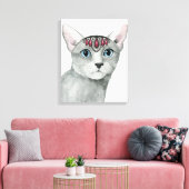 Downton Cat | Bejewelen Leinwanddruck (Insitu (Wohnzimmer))