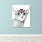 Downton Cat | Bejewelen Leinwanddruck (Insitu (Holzboden))