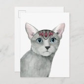 Downton Cat | Bejewelen Postkarte (Vorne/Hinten)