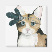 Downton Cat | Mit Federn bekleidet. Magnet (Vorne)