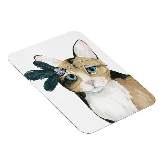 Downton Cat | Mit Federn bekleidet. Magnet (Rechte Seite)