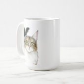 Downton Cat | Mit Federn verziert Kaffeetasse (Vorderseite Links)