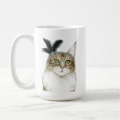 Downton Cat | Mit Federn verziert Kaffeetasse (Links)