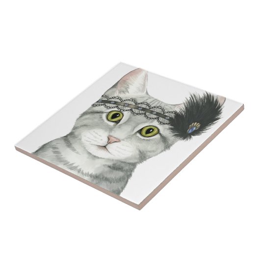 Downton Cat | mit Spitze geschweißt Fliese (Seite)