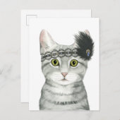 Downton Cat | mit Spitze geschweißt Postkarte (Vorne/Hinten)