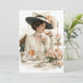 Downton Delight | Elegant Tea Einladung (Stehend Vorderseite)