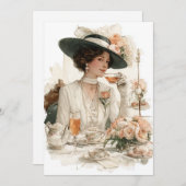 Downton Delight | Elegant Tea Einladung (Vorne/Hinten)