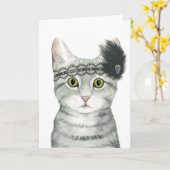 Downton Katze | Bejeweled mit Spitze Karte (Gelbe Blume)