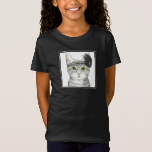 Downton Katze Bejeweled mit Spitze T-Shirt