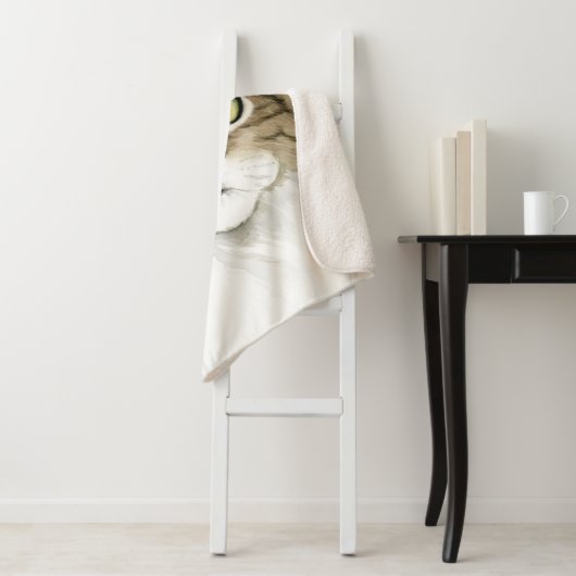 Downton Katze | geschmückt mit Federn Sherpadecke (Beispiel)