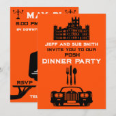 Downton Themed Dinner Party Einladung (Vorne/Hinten)