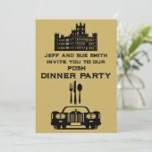 Downton Themed Dinner Party Einladung (Stehend Vorderseite)