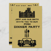 Downton Themed Dinner Party Einladung (Vorne/Hinten)