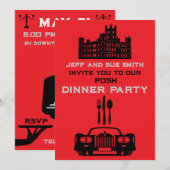 Downton Themed Dinner Party Einladung (Vorne/Hinten)