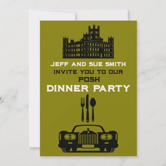 Downton Themed Dinner Party Einladung (Vorderseite)