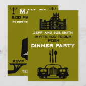 Downton Themed Dinner Party Einladung (Vorne/Hinten)