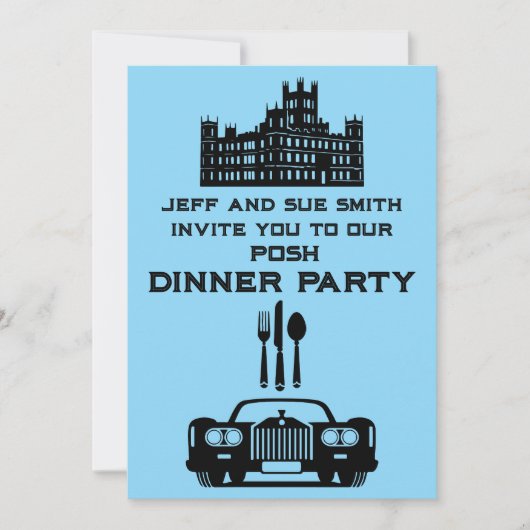 Downton Themed Dinner Party Einladung (Vorderseite)