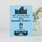 Downton Themed Dinner Party Einladung (Stehend Vorderseite)