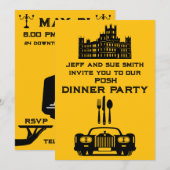 Downton Themed Dinner Party Einladung (Vorne/Hinten)