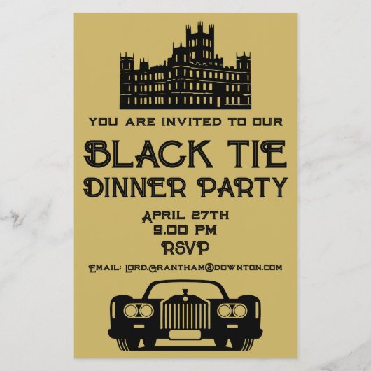 Downton Themed Dinner Party Flyer (Vorne)