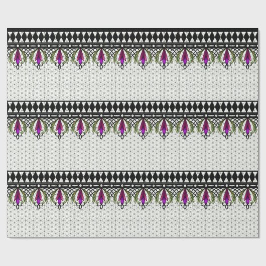 Downtown Abbie's Parlor Walls_Fuchsia,Green,Black Geschenkpapier (Flach)