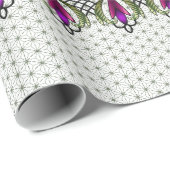 Downtown Abbie's Parlor Walls_Fuchsia,Green,Black Geschenkpapier (Rolleneckpunkt)