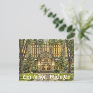 Downtown Ann Arbor, Michigan im handgezeichneten S Postkarte