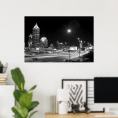 Downtown Atlanta BW Poster (Heimbüro)