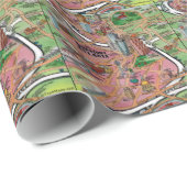 Downtown Atlanta Georgia Cartoons Map Geschenkpapier (Rolleneckpunkt)