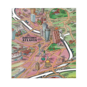 Downtown Atlanta Georgia Cartoons Map Notizblock