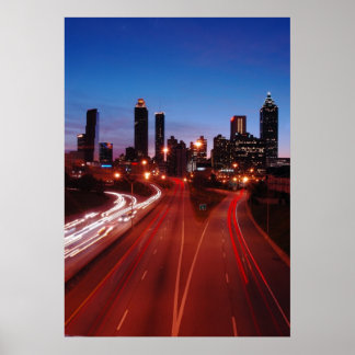 Downtown Atlanta in der Nacht Poster