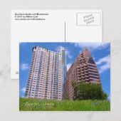 Downtown Austin mit Bluebonnets Postkarte (Vorne/Hinten)